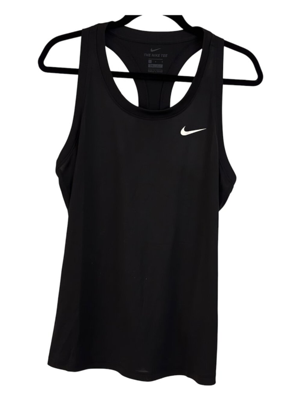 NWT Nike Pro Women's Dri-FIT Racerback Workout Tank Top Black Sz L DJ1757-010